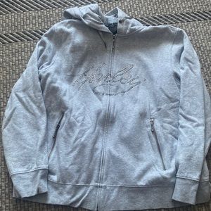 Gray with Silver sparkles Harley Zip up sweatshirt